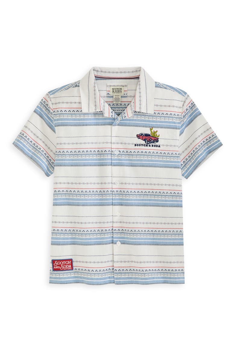 Kids' Dobby Camp Shirt, Main, color, GREY/ GREY