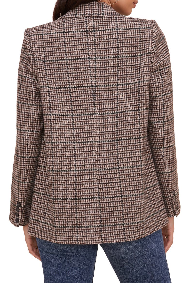 Harlow Oversize Plaid Blazer, Alternate, color, BROWN-TEAL PLAID
