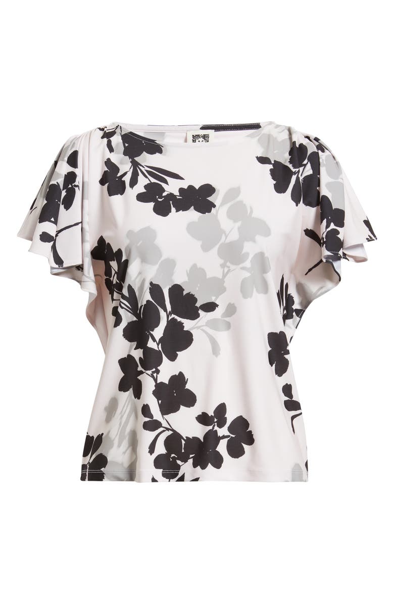 Anne Klein Floral Cascade Flutter Sleeve Top, Alternate, color,