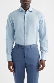 1863 by Eterna Soft Luxury Modern Fit Wool & Linen Non-Iron Dress Shirt