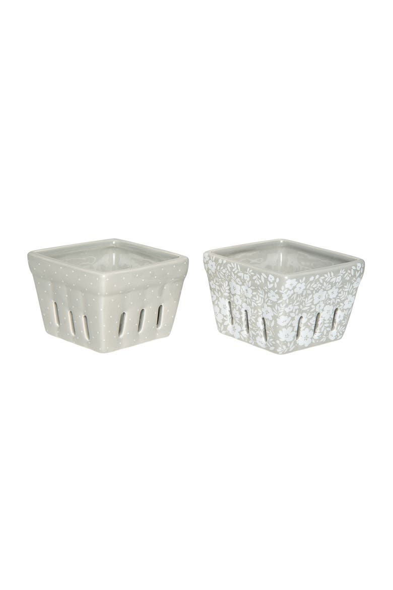 Pinkies Up Berry Baskets Set of 2 Ceramic Pink, Main, color, Pink