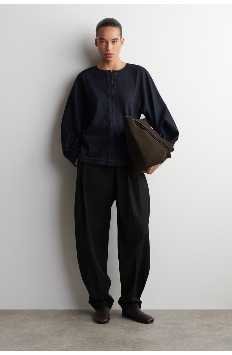 COS Rounded Denim Top, Alternate, color, Indigo