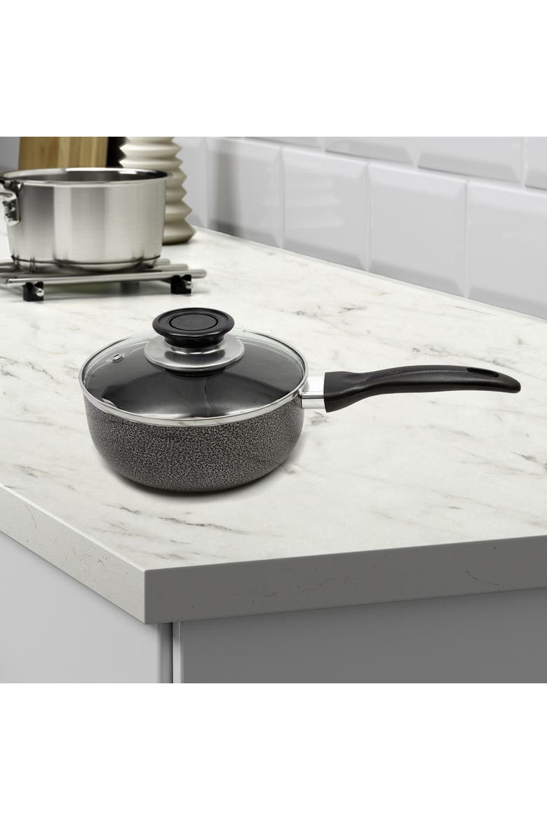 Saucepan Aluminum Non-Stick 2 Qt-Gray, Alternate, color, Grey