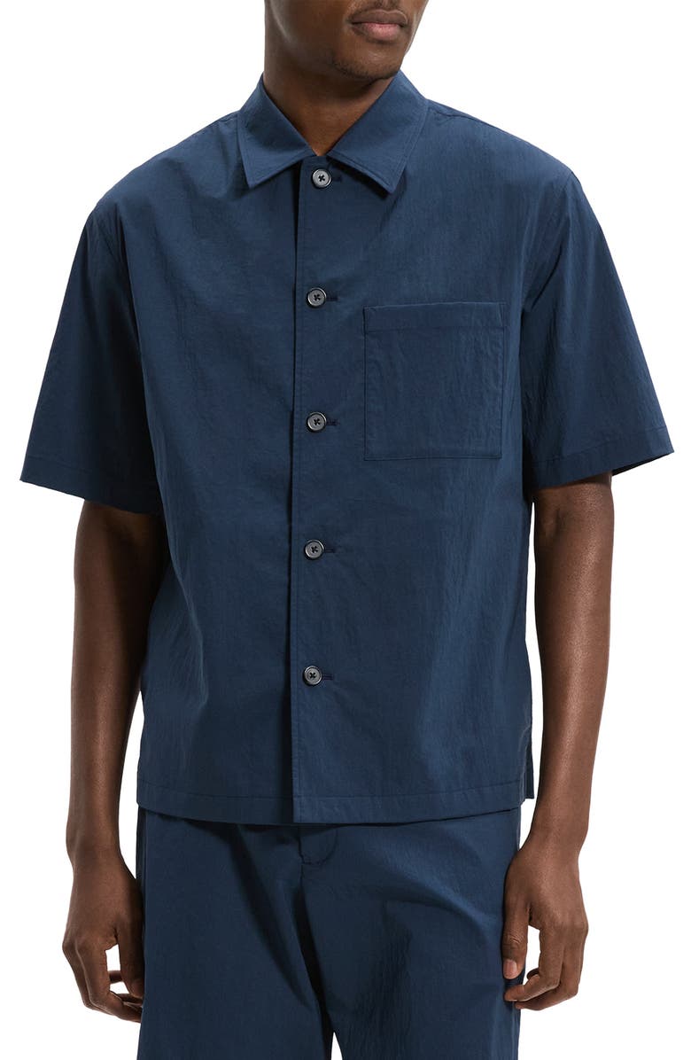 Theory Short Sleeve Button-Up Shirt, Main, color, Nocturne Navy