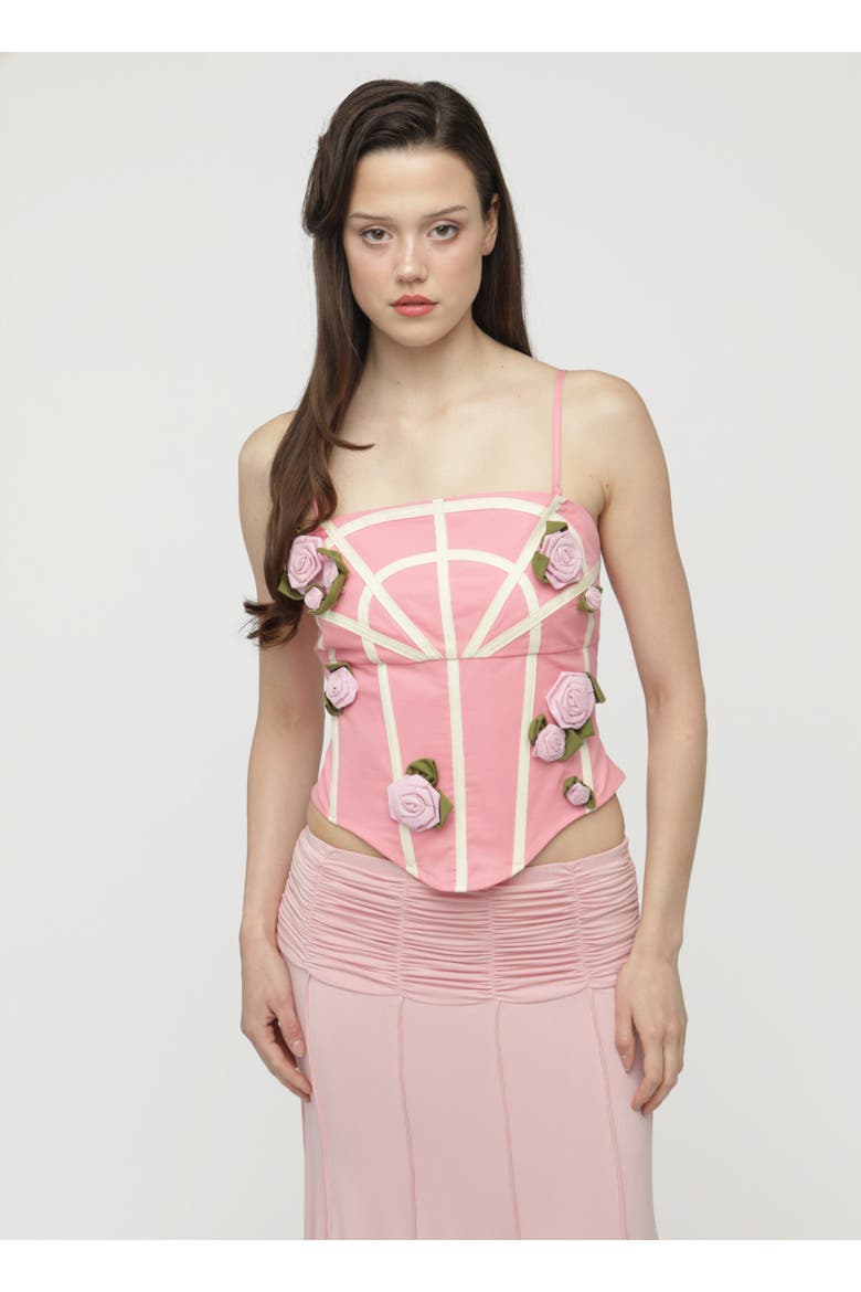 Sylvia Corset, Alternate, color, Rose Trellis