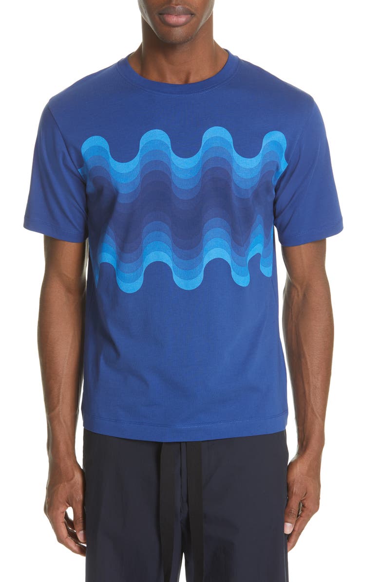 Dries Van Noten Welle Wave Print T-Shirt, Main, color, 
