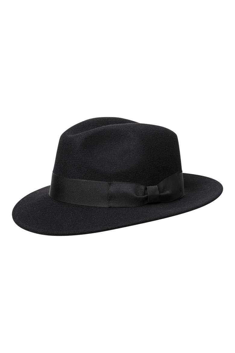 Men's Wool Fedora with Grosgrain Hatband, Alternate, color, Navy