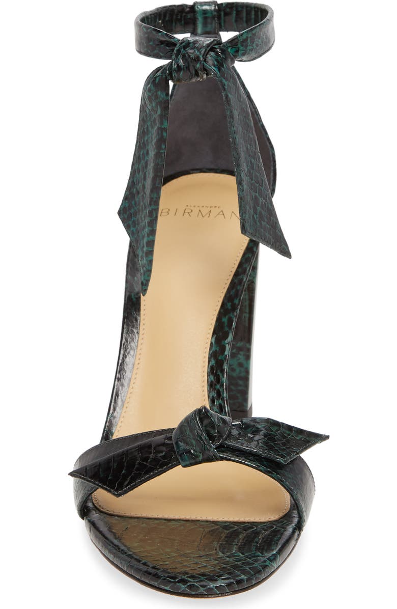 Alexandre Birman Clarita Block Genuine Snakeskin Ankle Tie Sandal, Alternate, color,