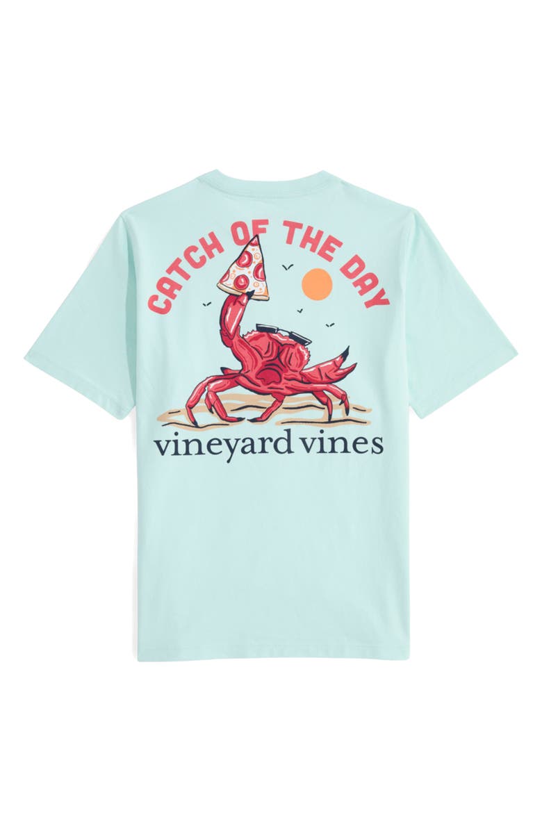 vineyard vines Kids' Catch of the Day Cotton Graphic Pocket T-Shirt, Alternate, color, Crystal Blue