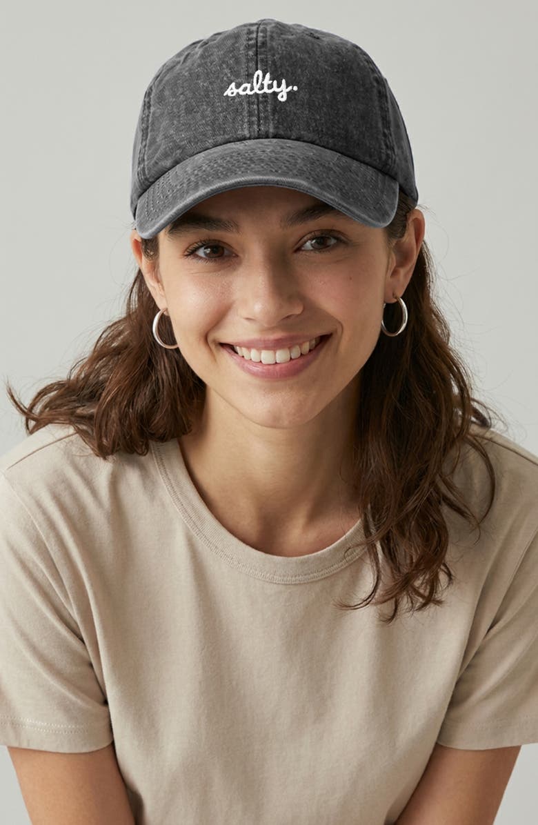 Dalix Salty Embroidered Everyday Hat, Alternate, color, Washed Black