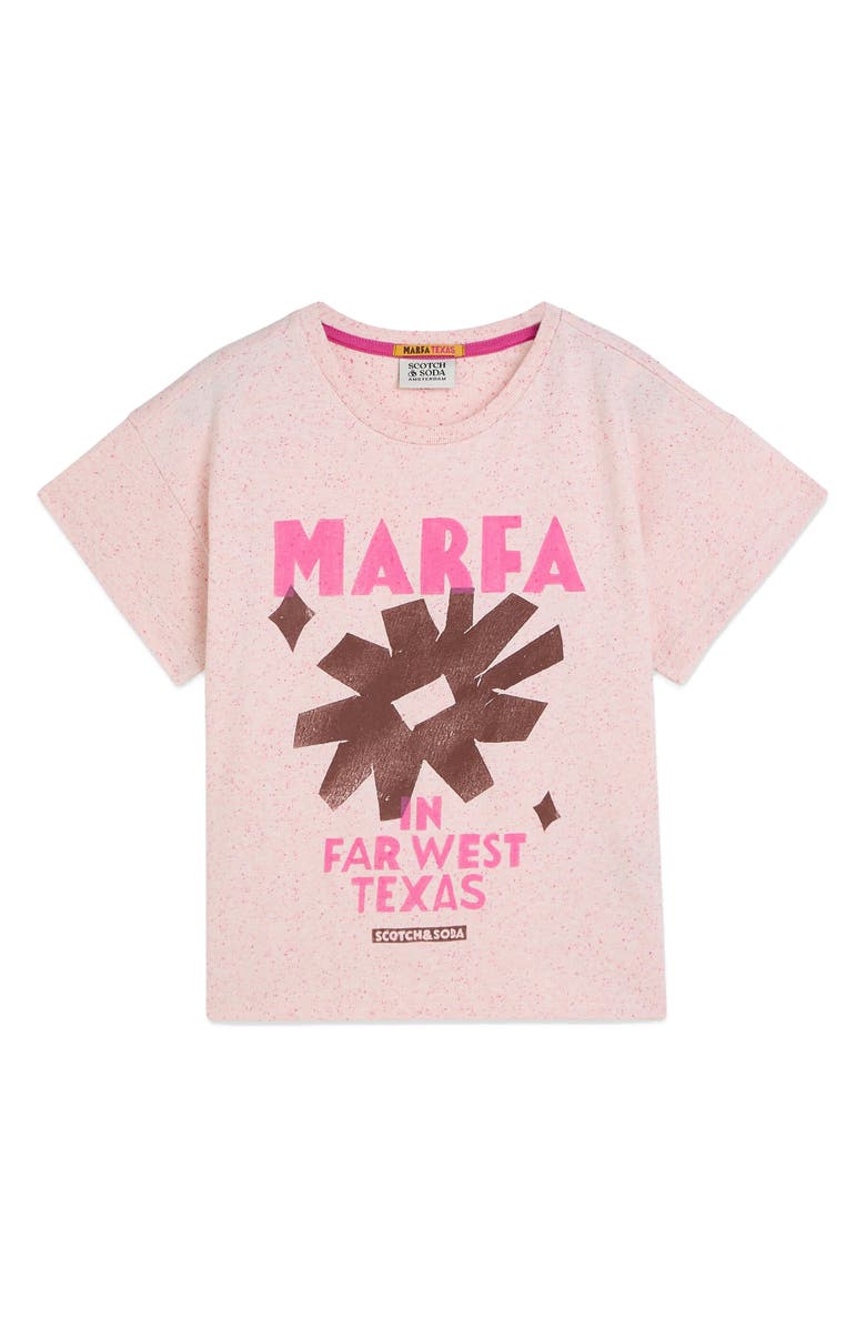 Scotch & Soda Kids' Neps Loose Fit Organic Cotton Graphic T-Shirt, Main, color, Eggnog