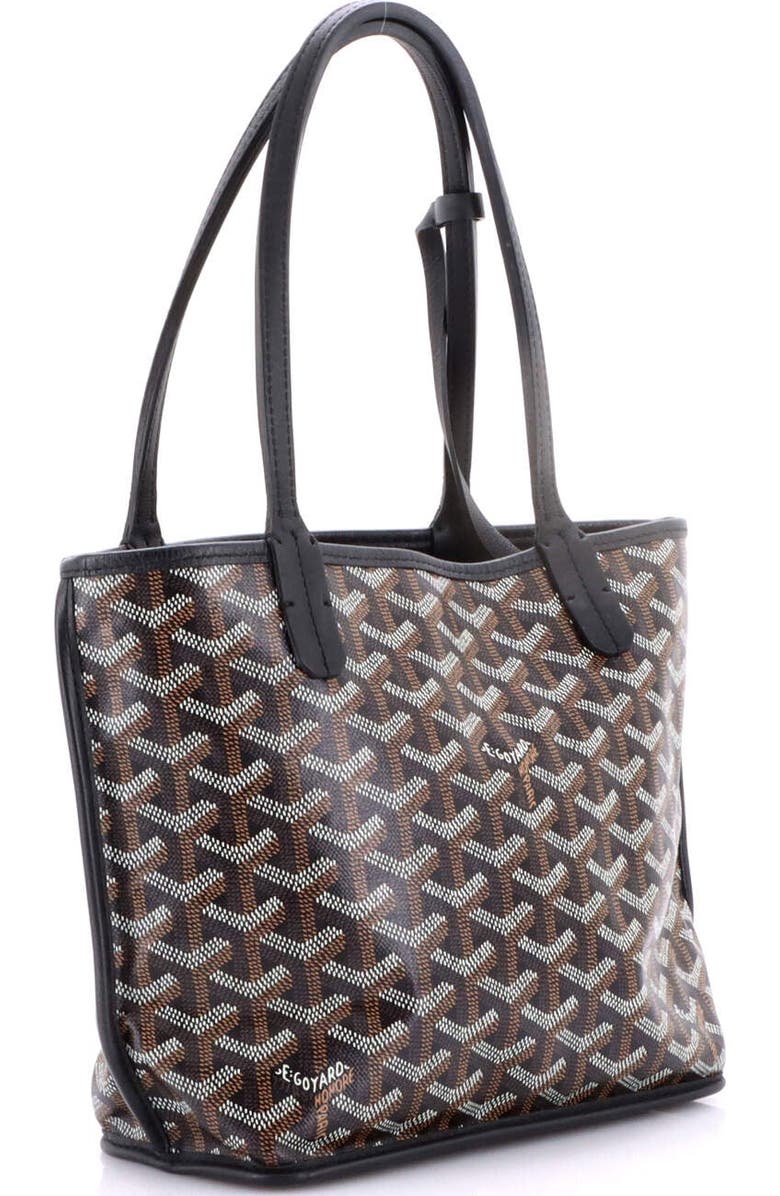 Pre-Owned Goyard Anjou Reversible Tote Coated Canvas Mini, Alternate, color, Black