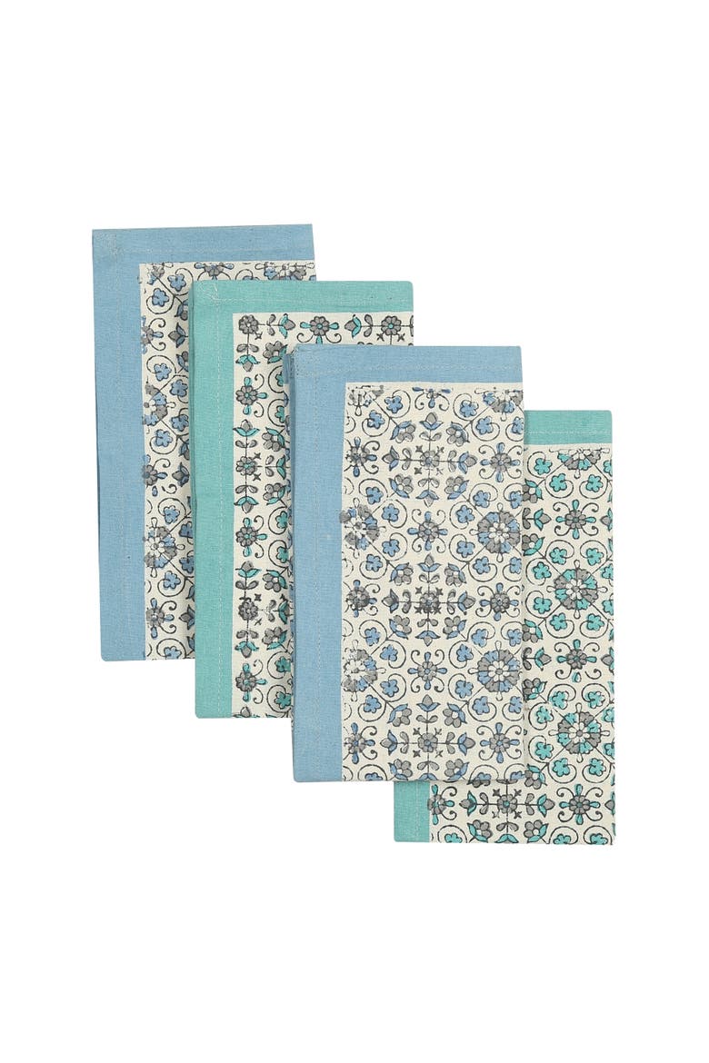 Streamline Hand Block Printed Napkins - Set of 4, Alternate, color, IVY WATERS