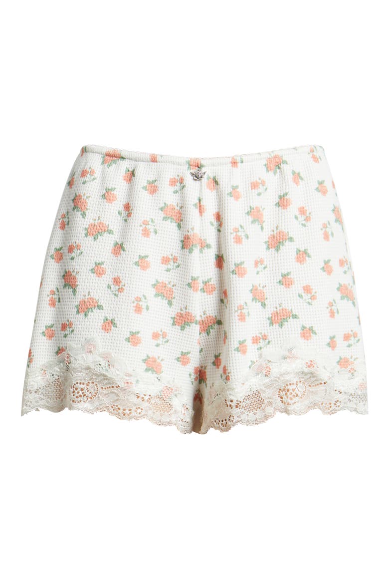 Sunshine & Bows Lace Trim Shorts, Alternate, color, FLOWER PRINT