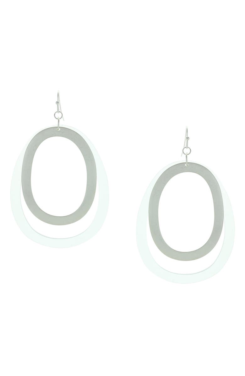 OLIVIA WELLES Lils Double Hoop Earrings, Main, color, Silver / Clear