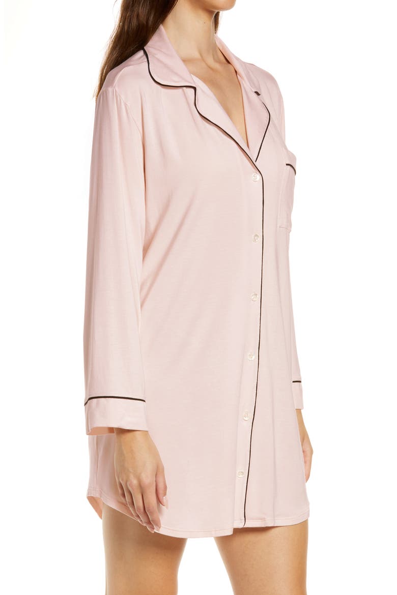 Gisele Jersey Knit Sleep Shirt, Alternate, color, SORBET/BLACK