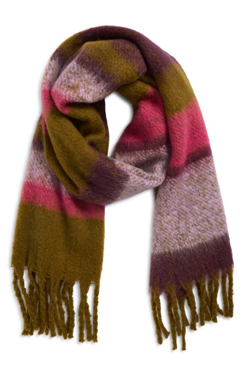 Treasure & Bond Stripe Fringe Scarf In Multi