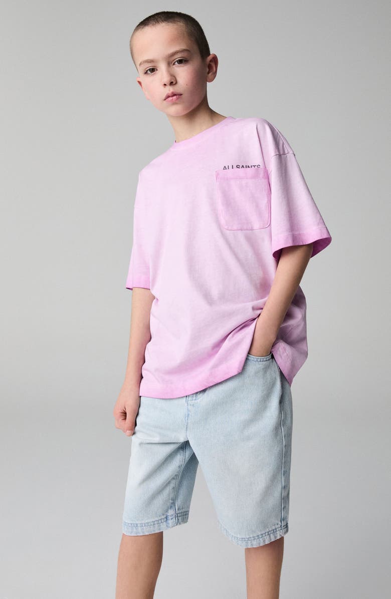 smALLSAINTS by ALLSAINTS Kids' Oversize Logo Pocket T-Shirt, Alternate, color, Purple