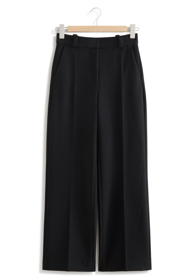 High Waist Wide Leg Pants, Main, color, BLACK