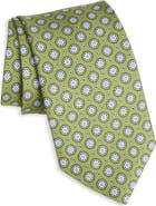 David Donahue Geometric Medallion Silk Tie