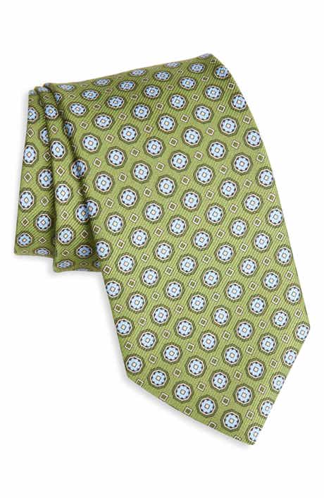 David Donahue Geometric Medallion Silk Tie