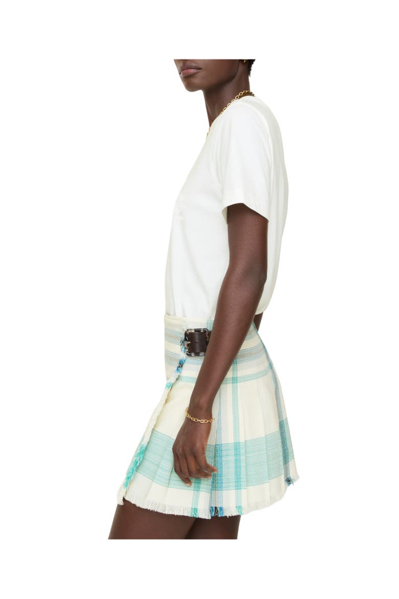 Check Viscose Blend Mini Kilt, Alternate, color, Tidal blue