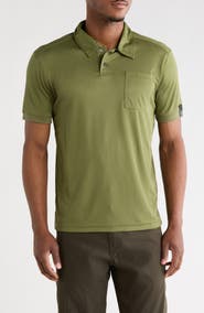 CARBON + CRAFT Grid Jacquard Polo
