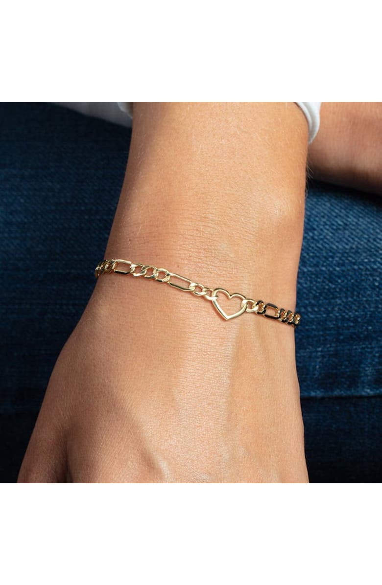 The Lovery Fine Jewelry Figaro Heart Bracelet, Alternate, color, Yellow Gold