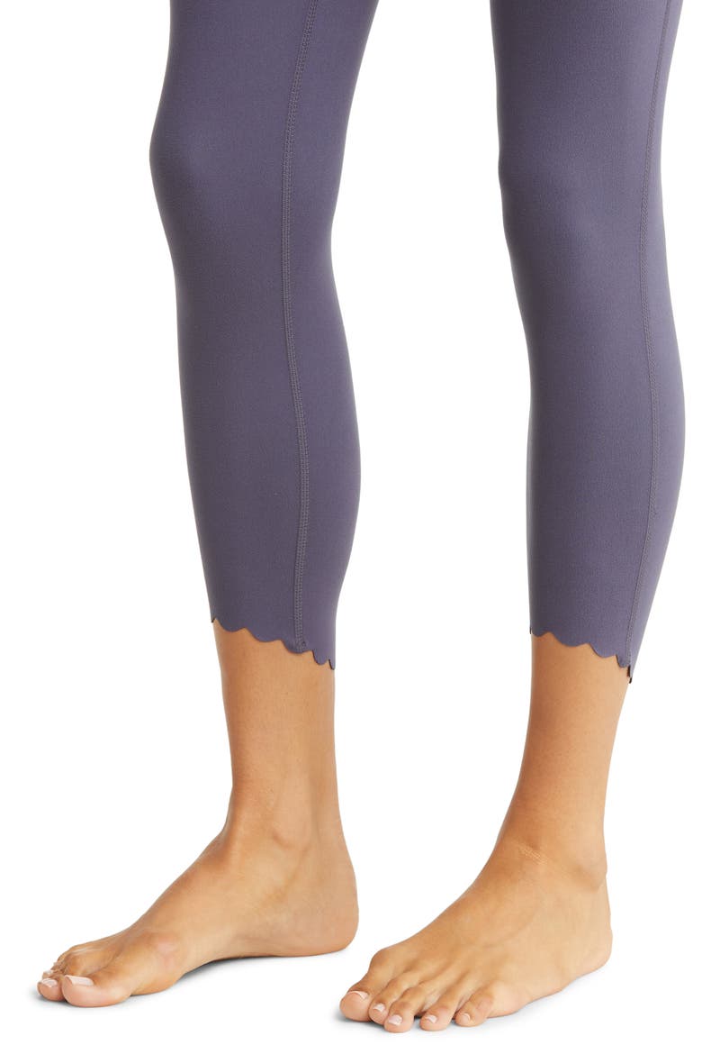 Scalloped Studio Lite 7/8 Leggings, Alternate, color, GREY STONE