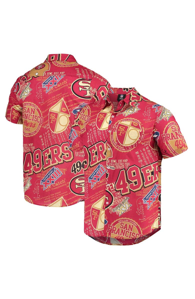 FOCO Men's FOCO Scarlet San Francisco 49ers Thematic Button-Up Shirt, Alternate, color, 