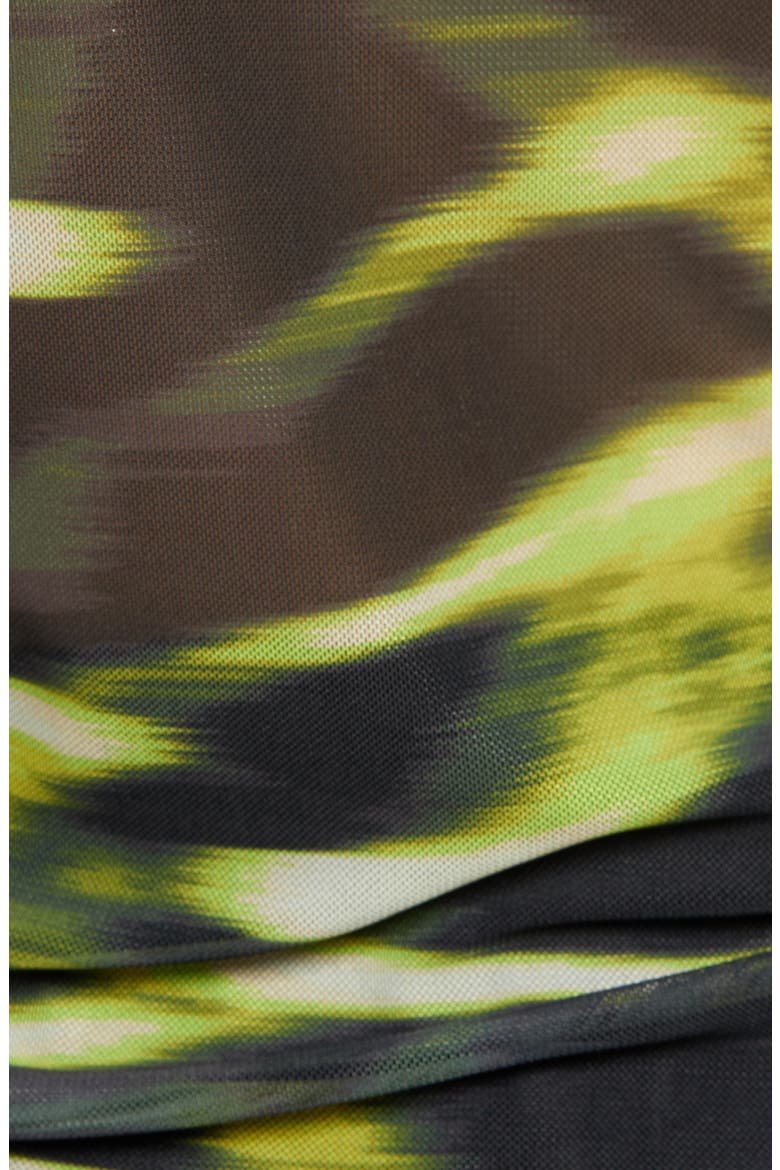 Ruched Mesh Top, Alternate, color, GREEN THYME LIGHTSTRIPE