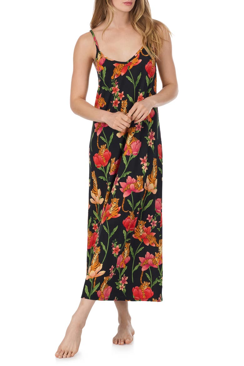 Floral Nightgown, Alternate, color, BLKGRD FLR