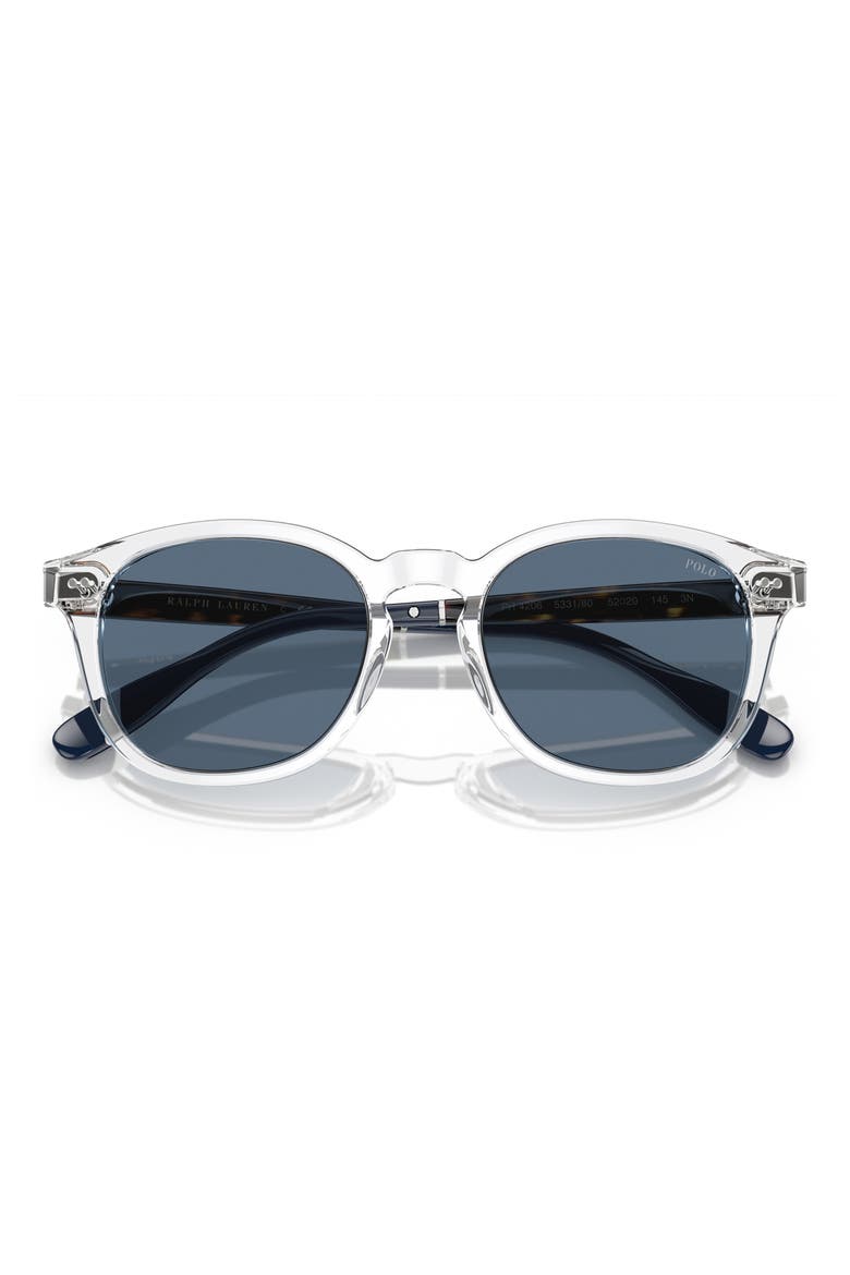 52mm Phantos Sunglasses, Alternate, color, SHINY CRYSTAL / DARK BLUE