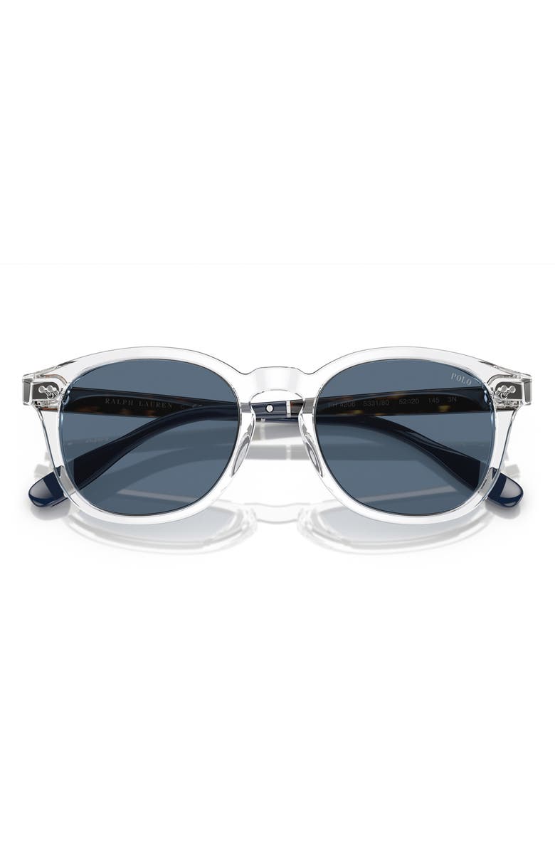 Polo Ralph Lauren 52mm Phantos Sunglasses, Alternate, color, Shiny Crystal / Dark Blue