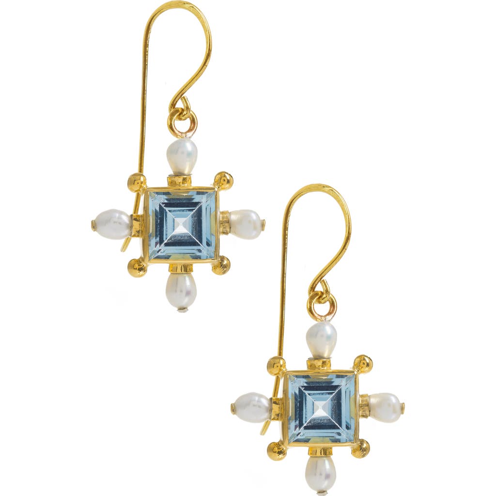 Freya Rose Blue Topaz Cross Earrings  product