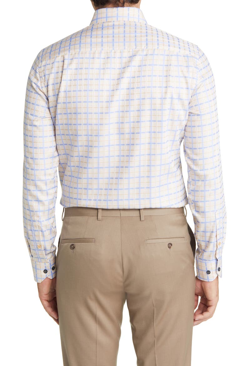 Men's Tailored Fit Plaid Dress Shirt, Alternate, color, TAN