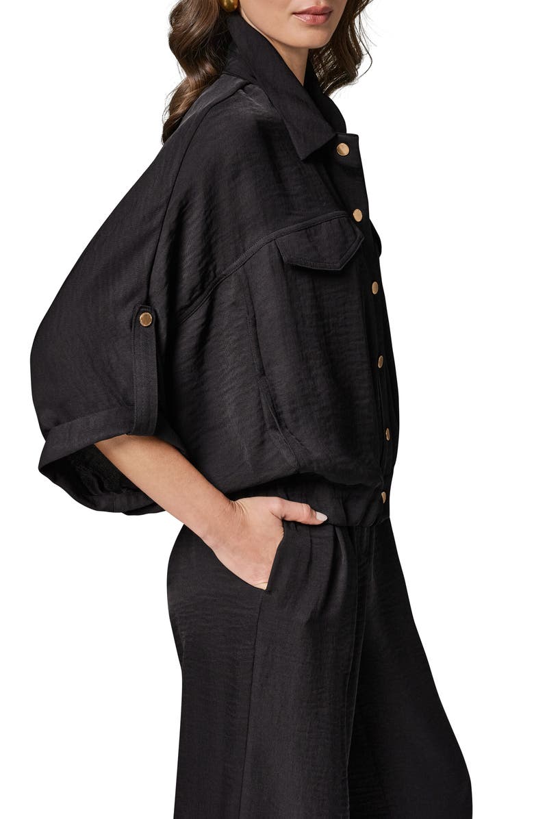 Donna Karan New York Dolman Roll Tab Front Button Top, Alternate, color, 