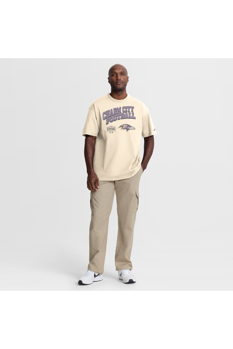 Men's Nike Natural Baltimore Ravens Vintage Mod Blown Away Max90 T-Shirt, Alternate, color, Natural