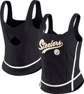 WEAR by Erin Andrews Women's WEAR by Erin Andrews Black Pittsburgh Steelers Square Neck Tank Top
