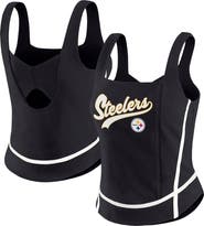 WEAR by Erin Andrews Women's WEAR by Erin Andrews Black Pittsburgh Steelers Square Neck Tank Top