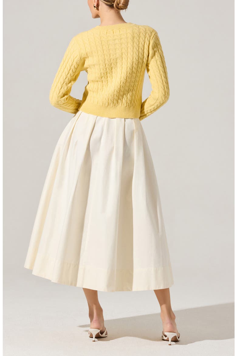 Cotton Midi Skirt, Alternate, color, CREAM