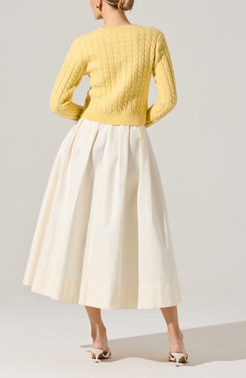 Astr The Label Cotton Midi Skirt In Cream