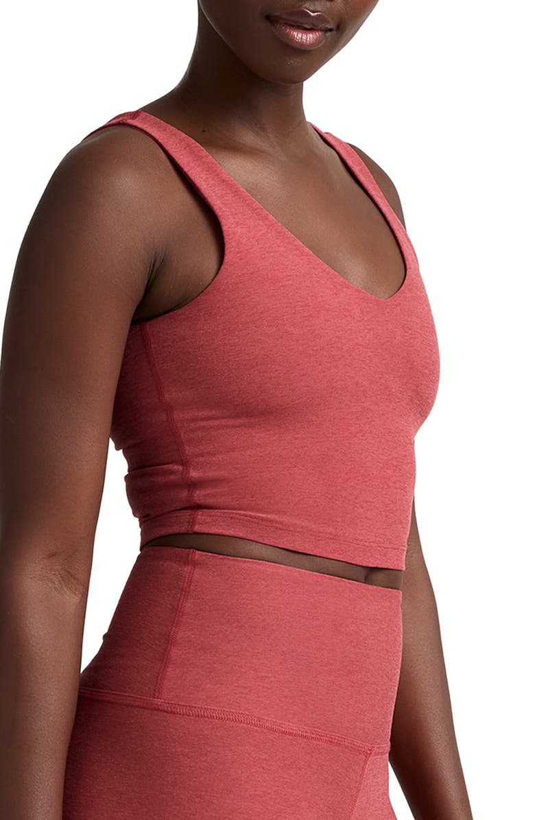 Beyond Yoga Good Day Space Dye Crop Tank, Alternate, color, Faded Rose Heather