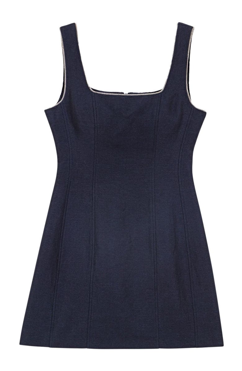 maje Short linen-blend dress, Alternate, color, Navy