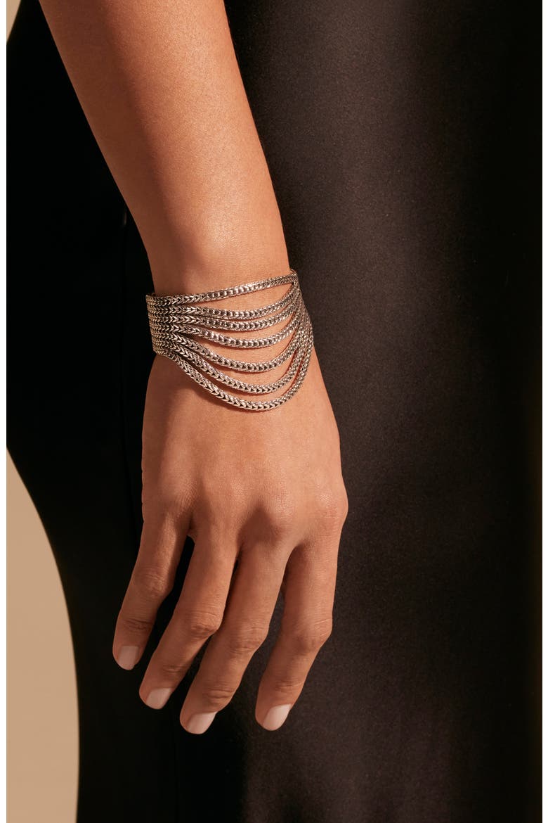 Flat Classic Multi Row Bracelet, Alternate, color, SILVER