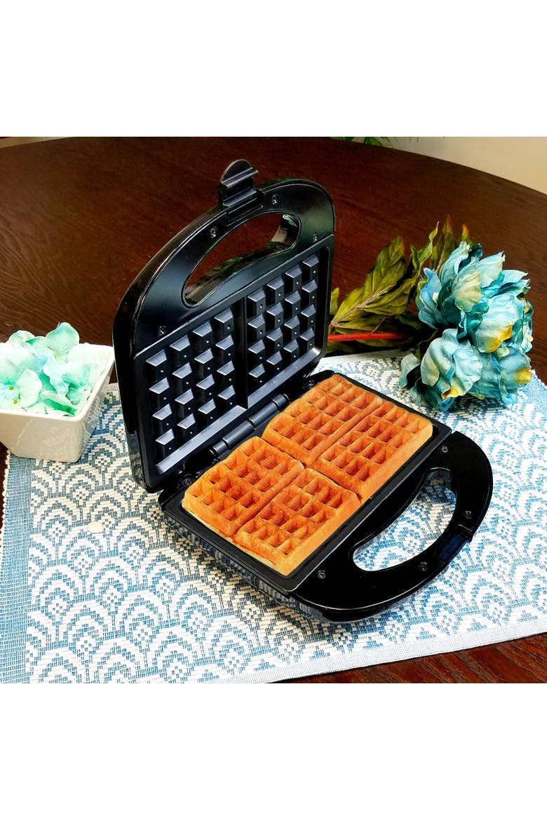 Nonstick Portable Waffle Maker, Alternate, color, Black