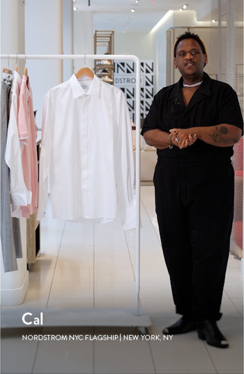 Contemporary Fit Cotton Tuxedo Shirt, sales video thumbnail