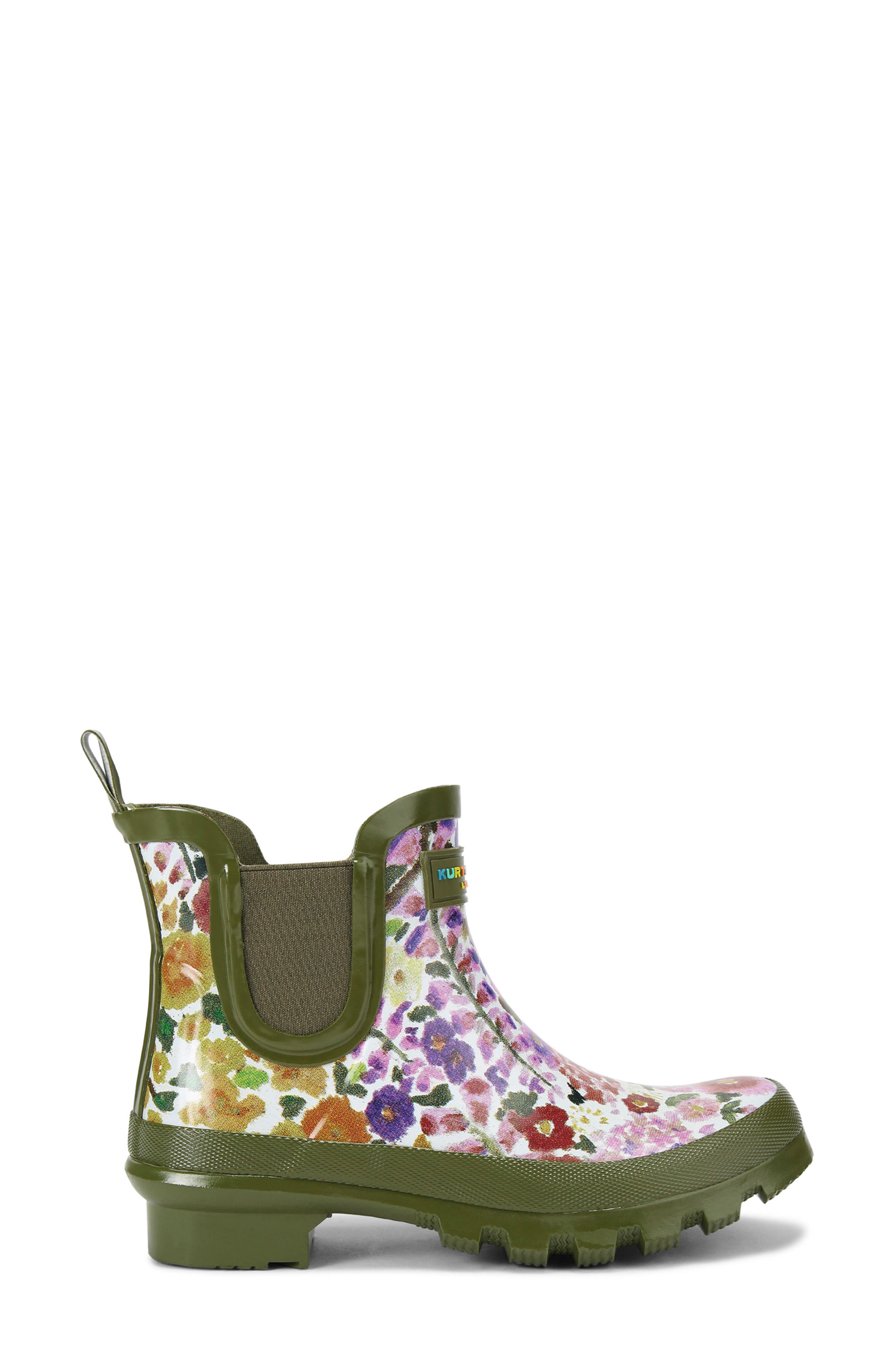 Kurt Geiger London Floral Couture Sleet Chelsea Rain Boot, Alternate, color, 