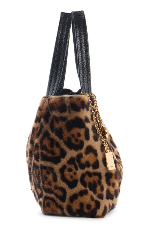 Chloé Small Spin Leopard Print Faux Fur Bag