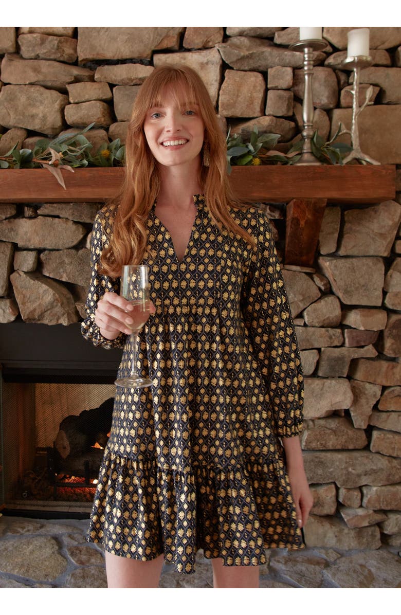 Cabana Life Relaxed Dress, Alternate, color, Black Metallic